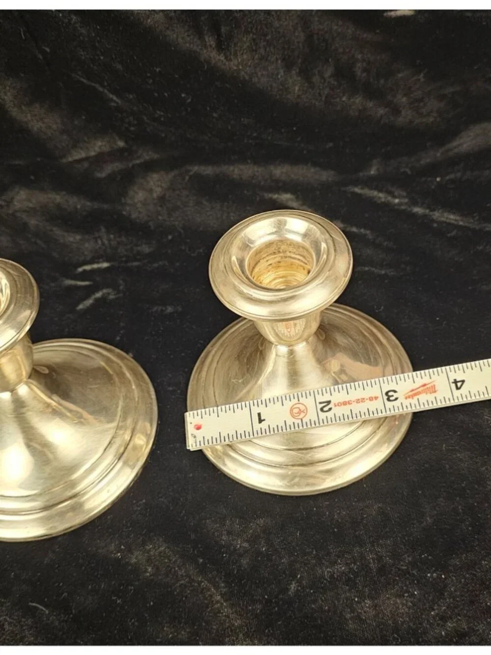 Pair Of Vintage Gorham Weighted Silver Candle Holders